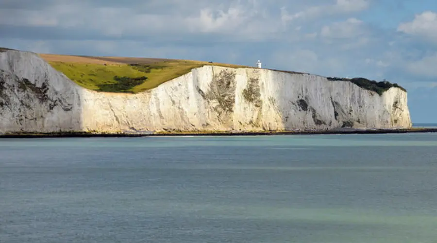  The White Cliffs of Dover are 300-foot-high white limestone cliffs