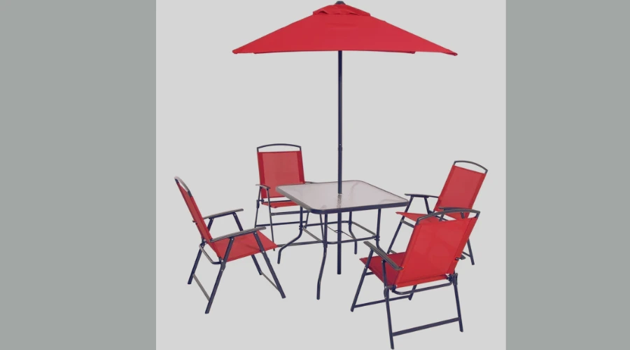 Patio Dining Set, Red