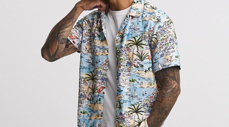 Beach Print Resort Viscose Shirt
