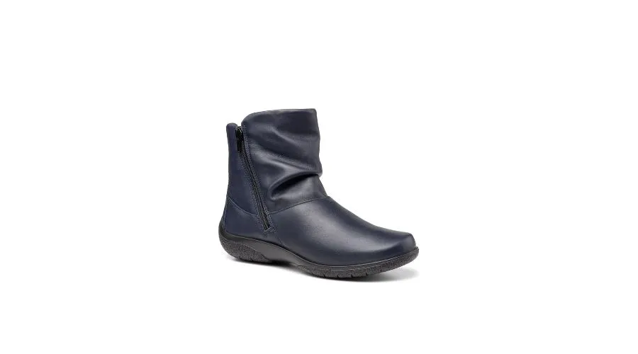 Whisper Wide Fit Leather Ankle Boots - Navy