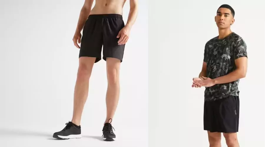 Atmungsaktive Fitness-Shorts für Herren – Schwarz“ width=