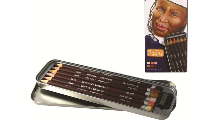 Pack of Six Derwent Coloursoft Skintone Pencils