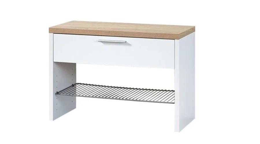 GERMANIA Shoe Bench Top White and Sonoma Oak 3192-178