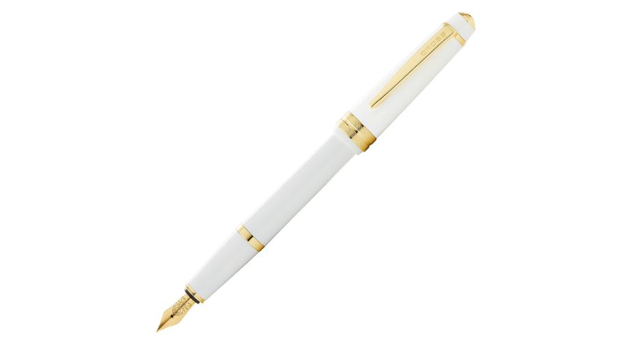 Light White Resin with Gold Tone Appointments Fountain Pen