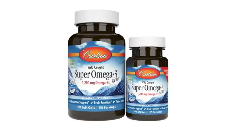 Dietary supplement in gel capsules Carlson Labs Super Omega-3 Omega-3, 1200 mg, 100+30 pcs