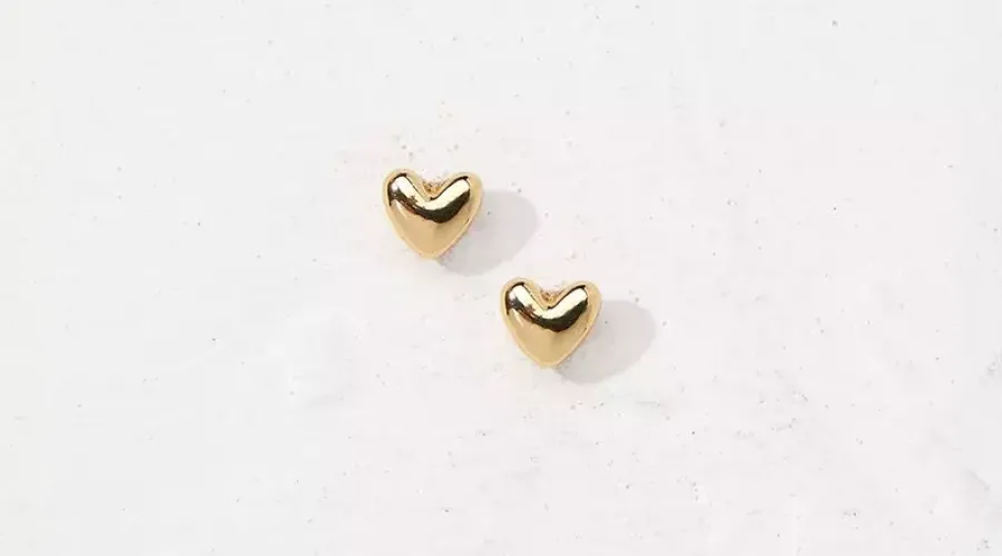 Silver Plated Heart Studs