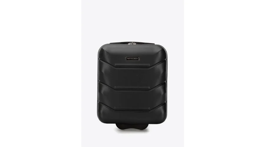ABS cabin suitcase with grooves, black | Oglooks