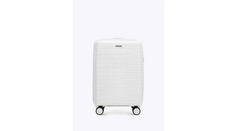 Cabin Suitcase with Shiny Off-white Stripes | Oglooks
