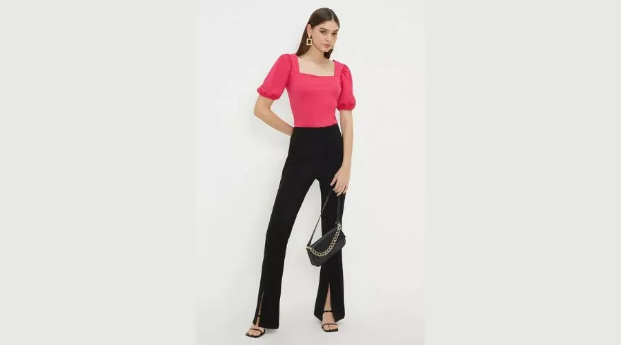 Corset Detail Square Neck Top