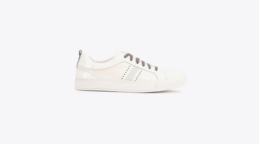 Men's Leather Sneakers With a Patent White Insert