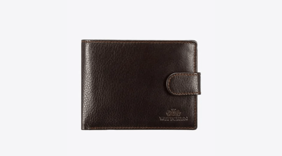 Men's Leather Wallet With a Transparent Brown Panel