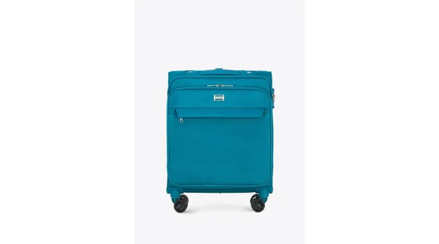 Small, Single-color, Turquoise Soft Suitcase | Oglooks