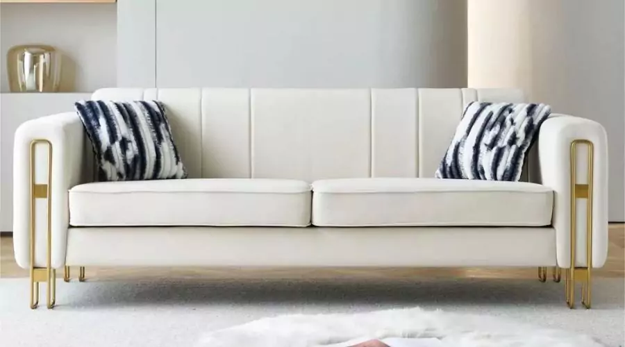 Cuddlewood Upholstered Deep Seat Velvet Sofa Couch