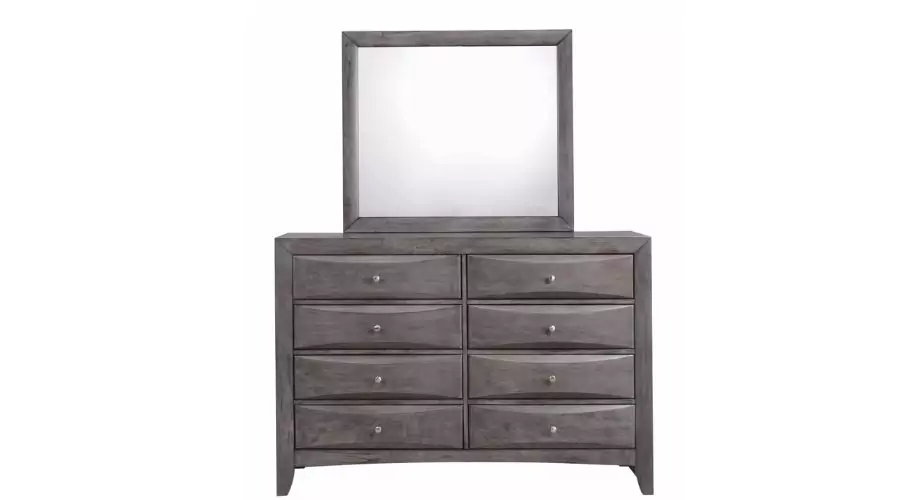 Gray Madison Dresser and Mirror Set