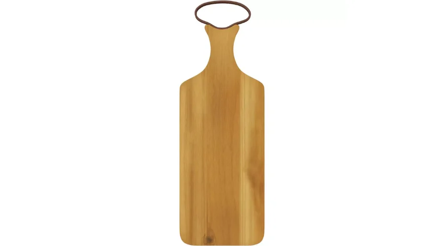 Acacia Wood Cutting Board with Leather Handle | Oglooks