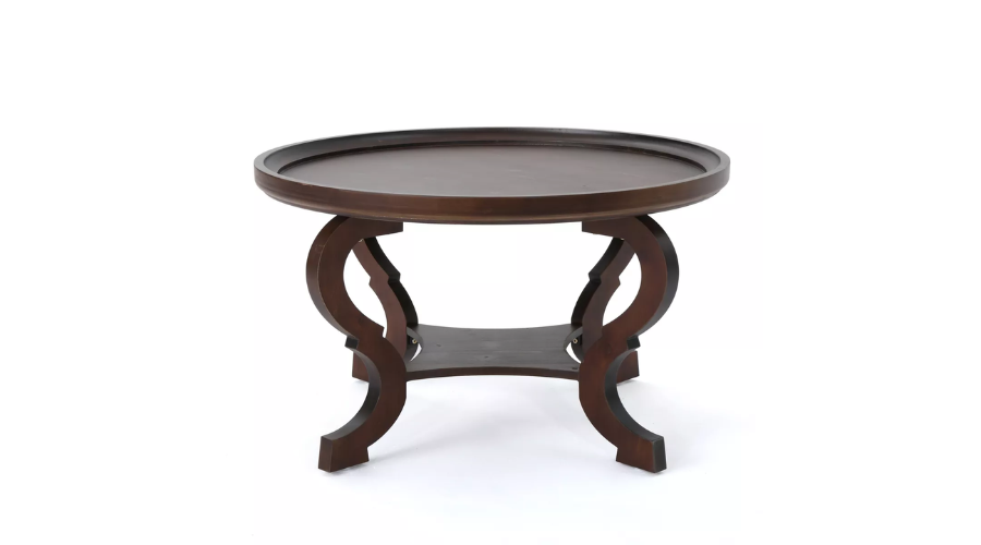 Althea Circular Table in Dark Walnut Colour