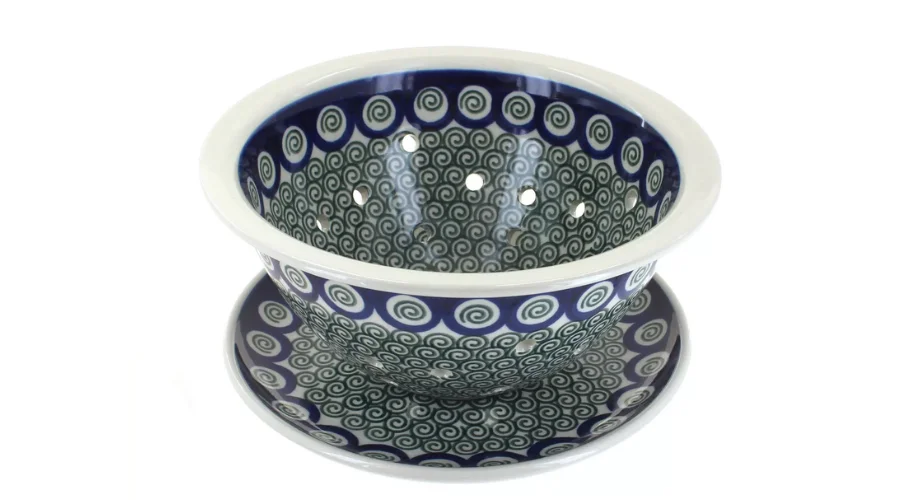 Blue Rose Polish Pottery Ceramika Berry bowl with a plate