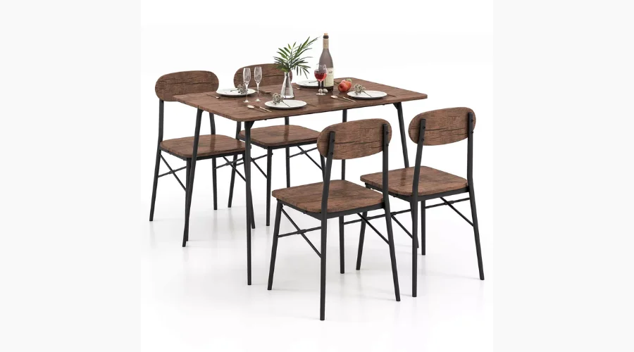 Costway 5-Piece Dining Table Set for 4 Modern Kitchen Dining Room Furniture Set | Oglooks
