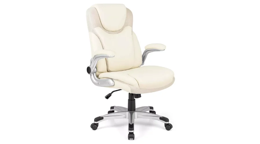 Costway Ergonomic Office Chair PU Leather Executive Swivel | Oglooks