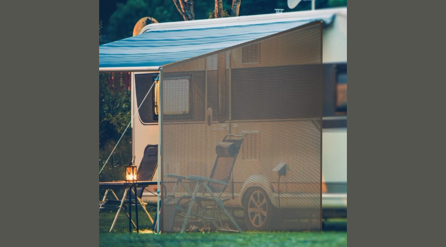 Costway RV Awning Side Shade Black Mesh Screen Sunshade with Complete Kits | Oglooks