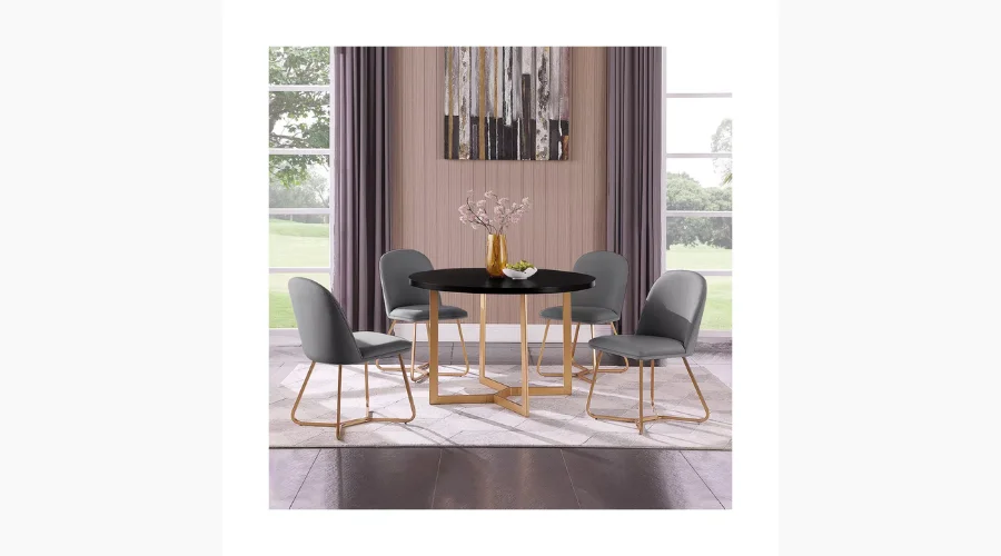 Dining Room Set Wood Round Table and Chair Set for Kitchen Restaurant - Morden Fort | Oglooks
