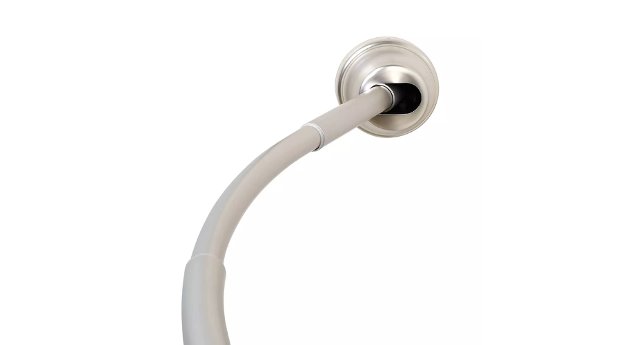 Dual Mount Curved Shower Rustproof Rod 32" to 40" Brushed Nickel
