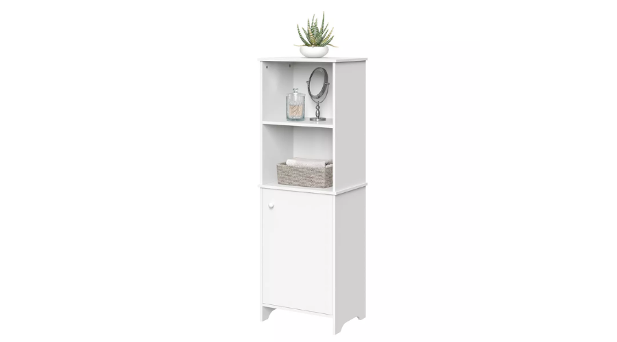 Linen Cabinet with Open Cubbies White