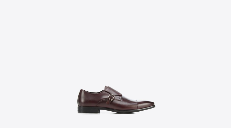 Men’s Burgundy Leather Monk Shoes | Oglooks