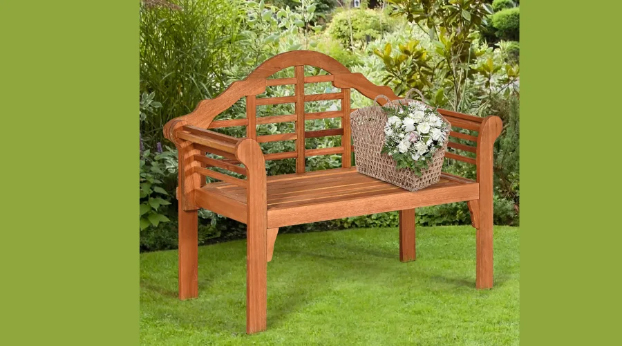 Outdoor Folding Bench Eucalyptus Wood Backrest
