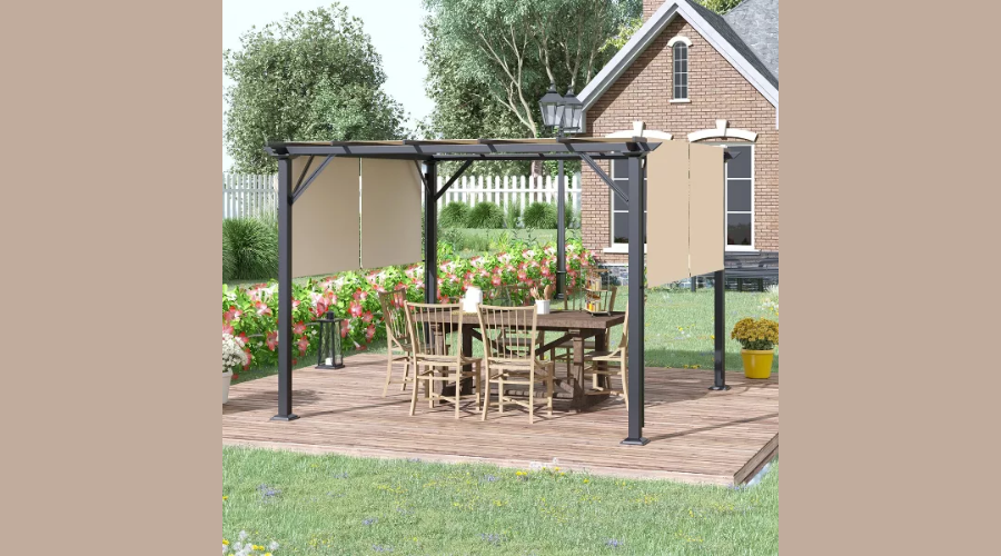 Outsunny Outdoor Retractable Pergola Canopy | Oglooks