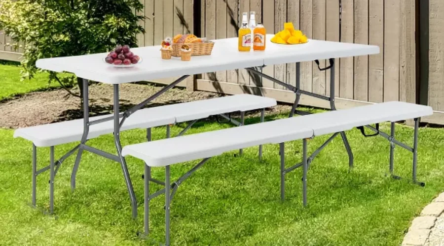 Portable Folding Bench Outdoor Picnic Bench 550 lbs 