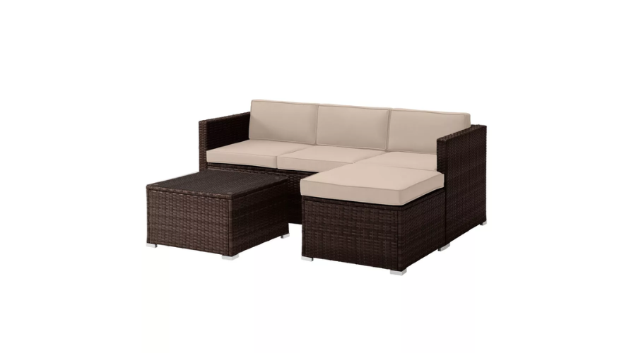 Pure Garden 3pc Outdoor Patio Rattan Furniture Set | Oglooks