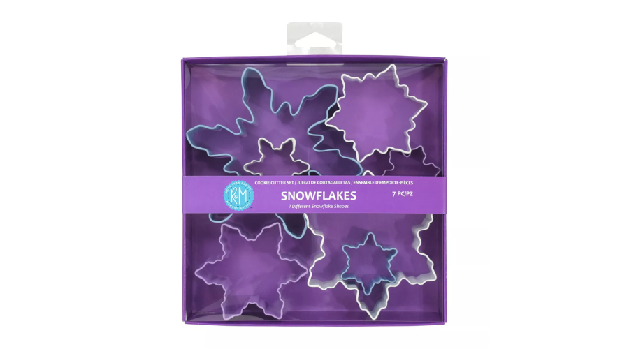 R&M International Color Snowflake 7 Piece Cookie Cutter Set