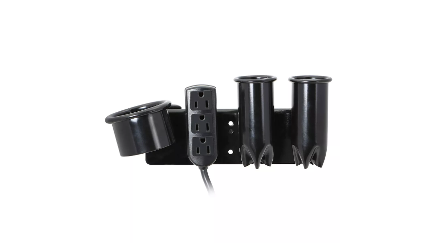 Saloniture Blow Dryer & Hair Iron Holder Appliance Rack with 3 Outlets and Clamp | Oglooks