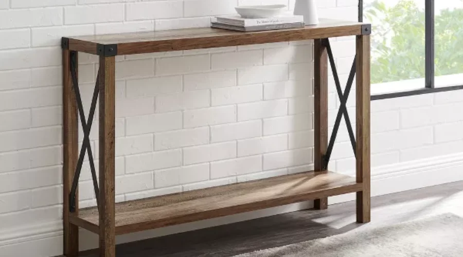 Sophie Rustic Industrial X Frame Entry Table