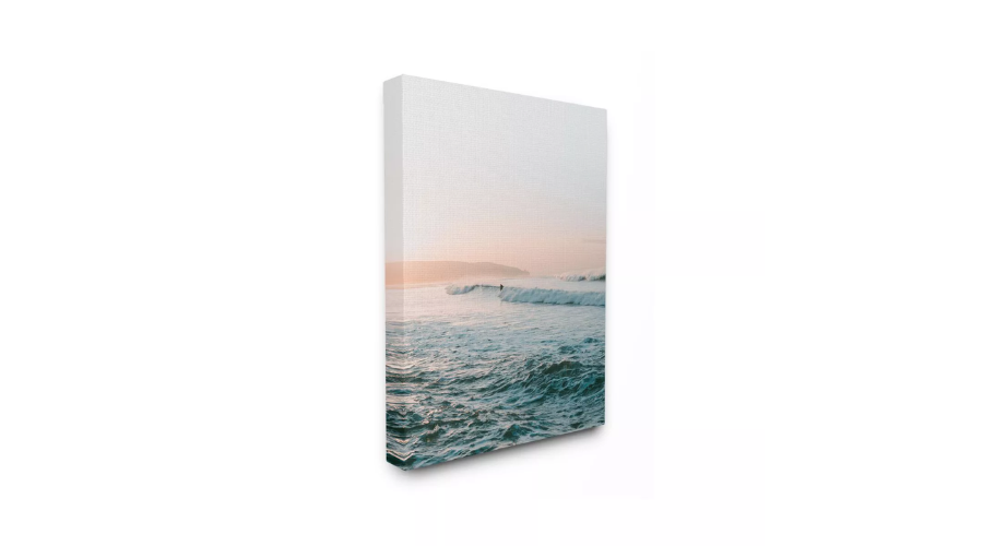Stupell Industries Surfing the Tide Beach Wave Photograph