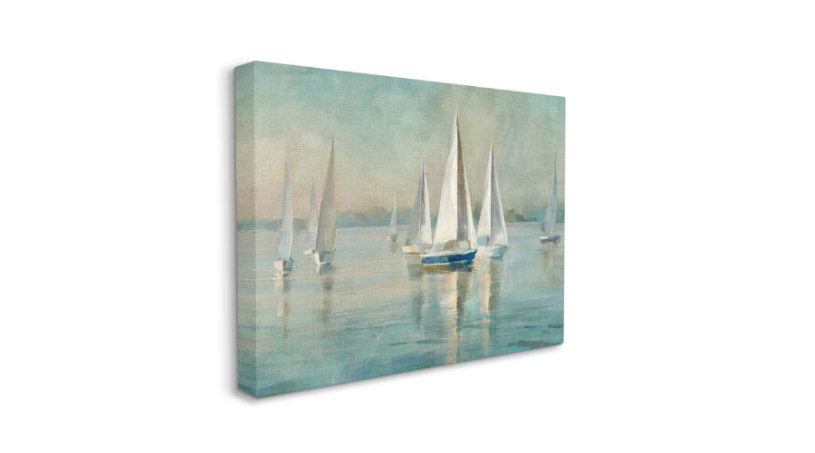 Stupell Industries Traditional Sailboats Water Lake Relaxed Nautical Painting