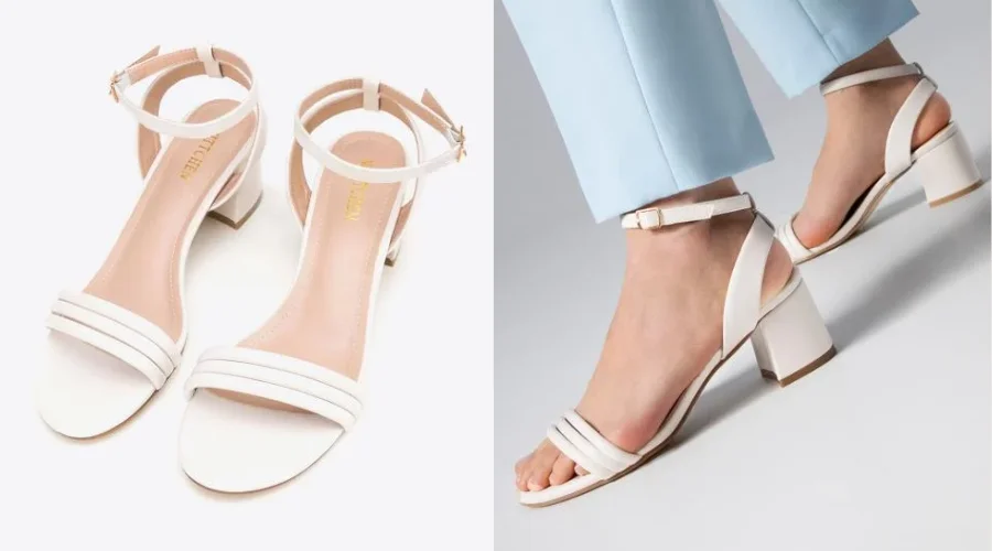 Women's off-white strappy sandals
