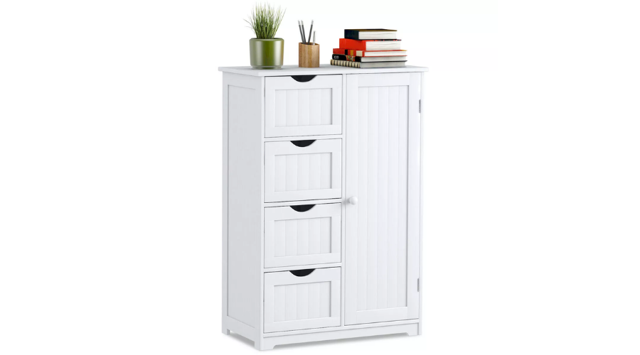 Wooden 4 Drawer Bathroom Floor Cabinet