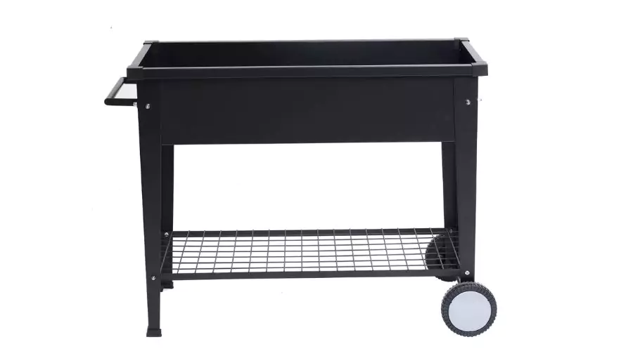 Black Mobile Metal Raised Garden Bed