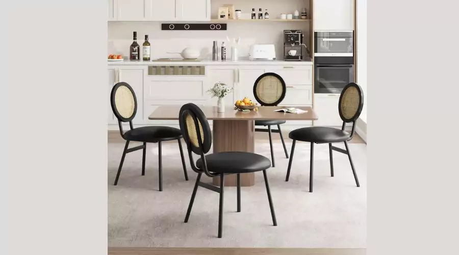 Whizmax Natural Rattan Dining Chairs Set of 4/2