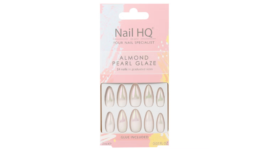 Nail HQ Almond Pearl Glaze False Nails