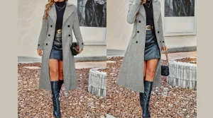Double-breasted Lapel Collar Overcoat