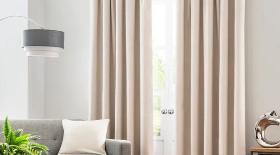 Luna Brushed Blackout Pencil Pleat Curtains