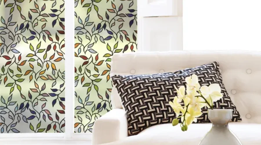 Stained Glass Leaves Window Film