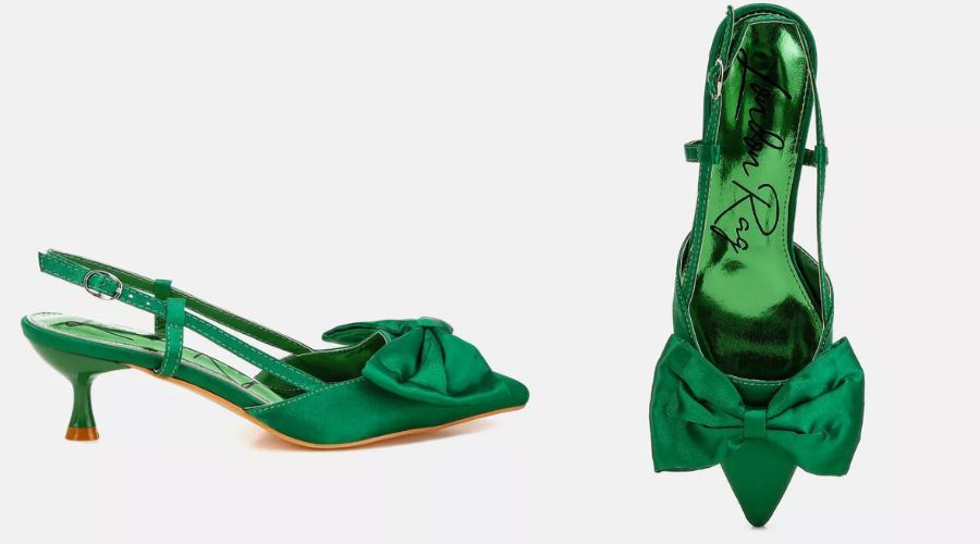 London Rag Okshak Satin Bow Slingback Sandals