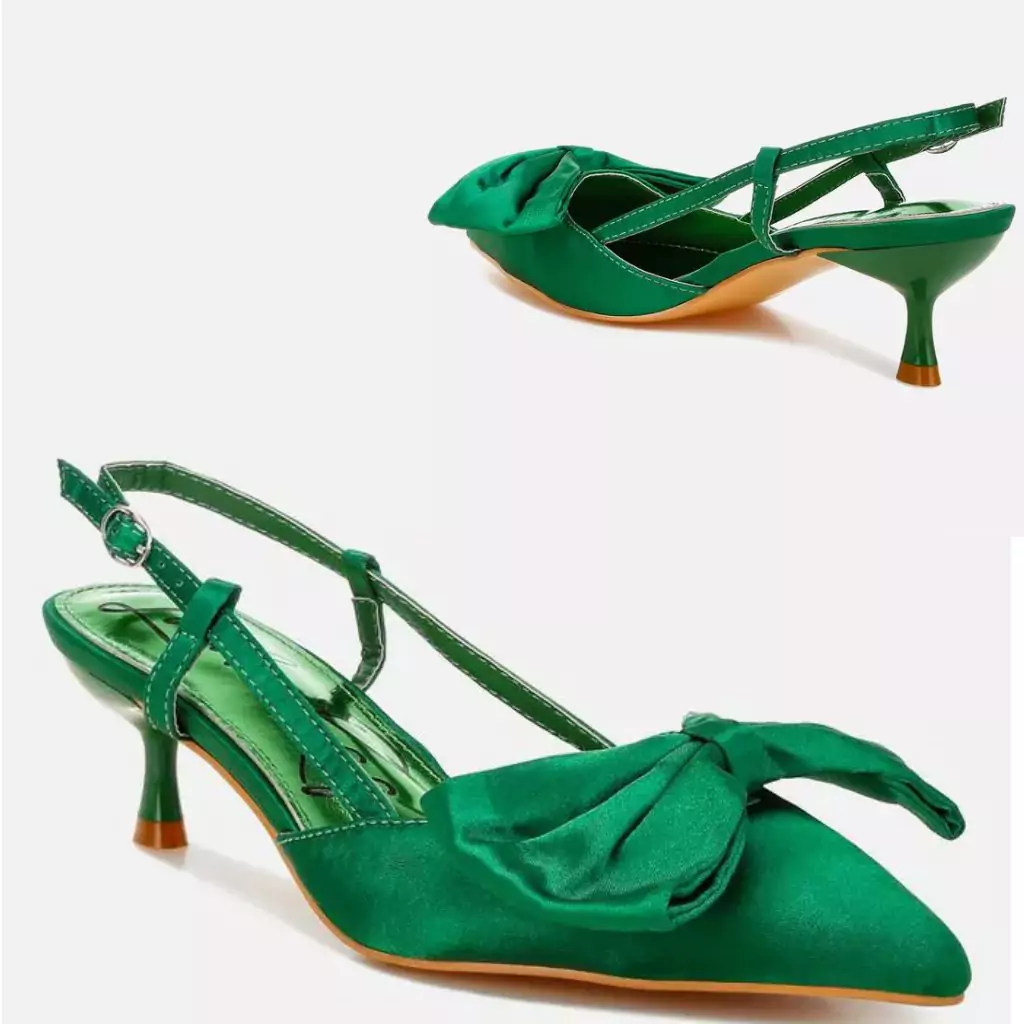 London Rag Okshak Satin Bow Slingback Sandals