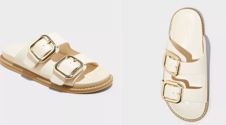 Universal Thread Women's Collin Double Buckle Footbed Sandals