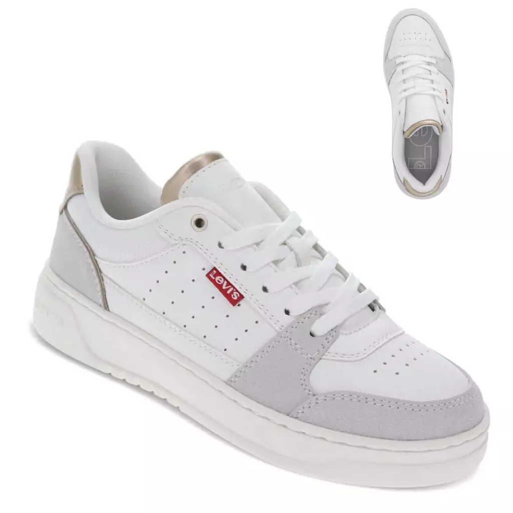 Levi's Womens Amelia Lo Synthetic Leather Casual Lace Up Sneaker Shoe