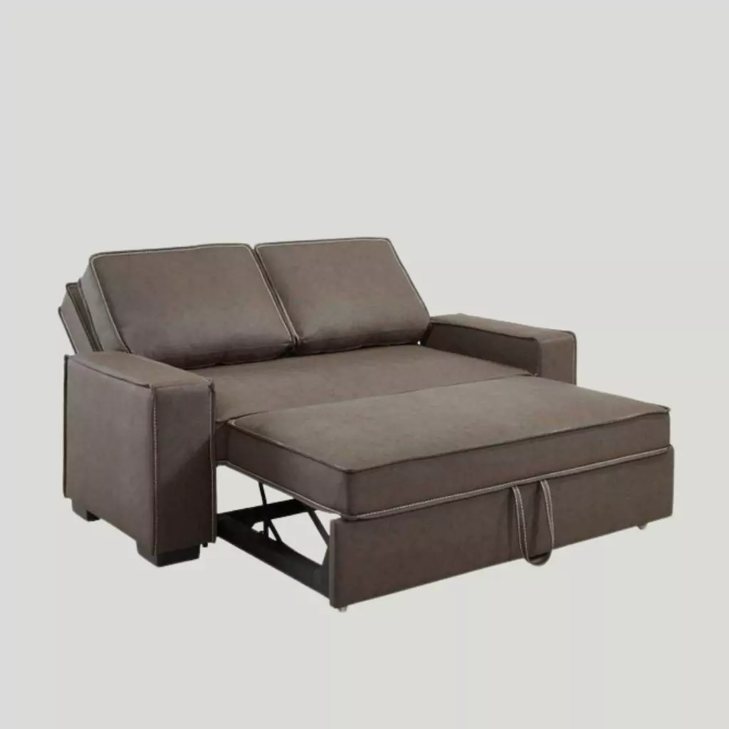 Brown Fabric Convertible Sofa Bed